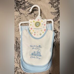 Little Me Light Blue Bib and Burp Set